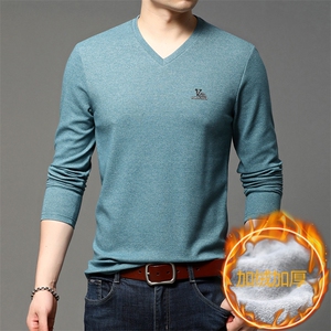 长袖t恤男秋冬季中年男士打底polo衫爸爸装休闲上衣HPNT7711-P80图片