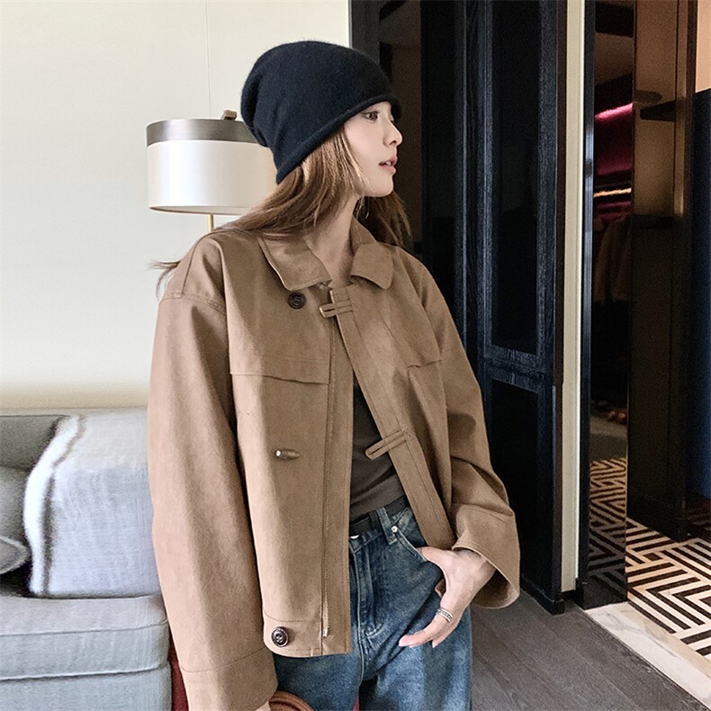 现货新款磨砂PU皮衣外套短款1607P155控218，女装短外套，浙宝295A