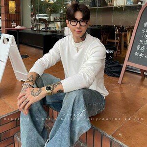 半高领毛衣韩版宽松休闲纯色中领针织打底衫长袖内搭LF1000 P40特图片