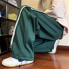 港风条纹休闲裤男宽松直筒拖地裤束脚裤卫裤XZ214-8KP613P50，男装休闲裤，星座1204-3