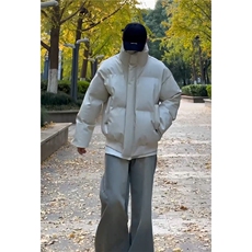 精品高质量PU皮棉衣现货抖音可送样A061-AJ00923棉衣-特P95-现货，男装棉衣，电商A061