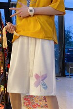 ！港风华夫格休闲裤子男卫裤男短裤男沙滩裤衩HFD13-P25，男装休闲裤，电商B367