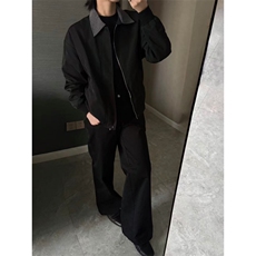 百搭翻领通勤夹克新款复古拼接休闲宽松工装外套513AJK2598P55，男装夹克，星座513A