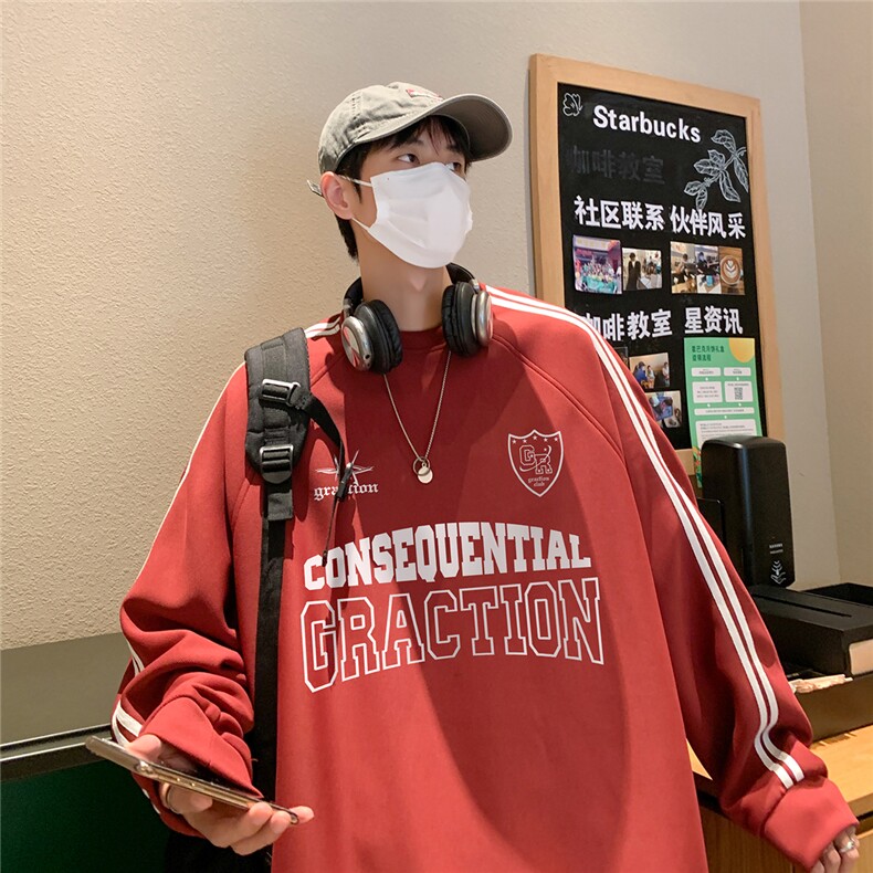 港风民宿秋款320G珠地情侣卫衣A247-B903P45控68,男装卫衣,电商A247