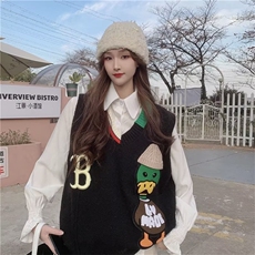 流行V领百搭马夹潮流ins时尚女原创设计气质日系新款简约原宿文艺，男装背心/马甲，星座1210-1