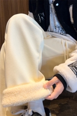 加绒华夫格长裤D2199-TP40控价58港风冬季纯色可二开休闲裤男，男装休闲裤，电商A102-1