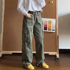 1506A/GGA-Z100/P73百搭裤子夏季薄款坠感阔腿拖地长裤1，男装休闲裤，星座1506A