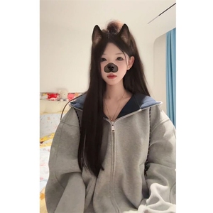 5334-P52 原版做工（纯棉华棉复合）休闲宽松卫衣外套薄款图片