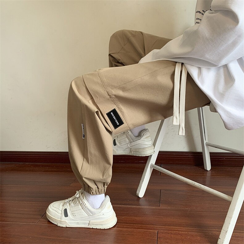 美式潮流休闲裤男港风宽松直筒拖地裤束脚裤卫裤 KP822 P55图片