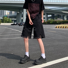 现货夏季美式复古毛边短裤五分乞丐破洞牛仔裤男K5808-P35控58，男装牛仔裤，星座205