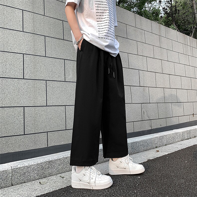 现货 夏季松紧腰宽松冰丝八分裤阔腿休闲七分裤男 K788-P45 控68图片