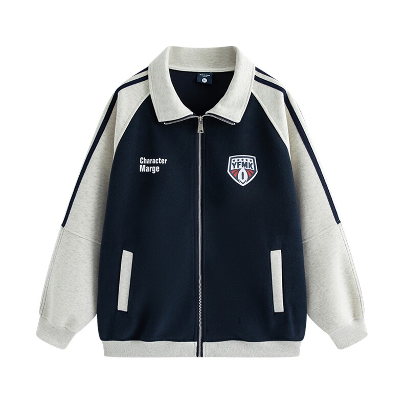 B225-A6626-P92-X119-400g重磅翻领棒球服情侣装卫衣夹克--现货，男装夹克，电商B225