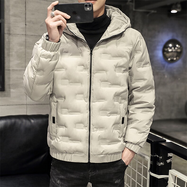 现货足主推短款连帽压花轻薄学生夹克羽绒服面包服班服团体服,男装羽绒服,星座301D-5(原星座1415）