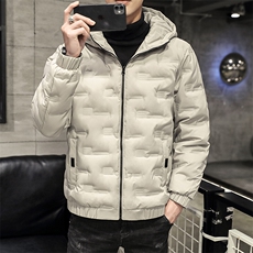 现货足主推短款连帽压花轻薄学生夹克羽绒服面包服班服团体服，男装羽绒服，星座301D-5(原星座1415）