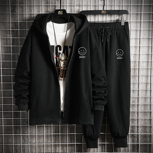 TK6072-P85 开衫连帽卫衣套装男运动套装两件套 网格挂拍图片