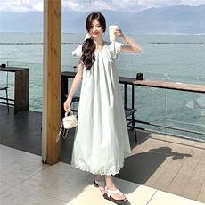 ：夏装新款韩版宽松通勤木耳边连衣裙2C135-8831P120K198，女装连衣裙，2C135