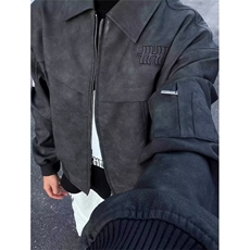 秋季夹克男士外套男款春秋款潮牌宽松休闲翻领上衣服JK38，男装夹克，星座1116A（原606A-3）