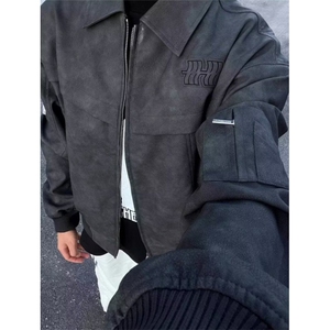 秋季夹克男士外套男款春秋款潮牌宽松休闲翻领上衣服 JK38图片