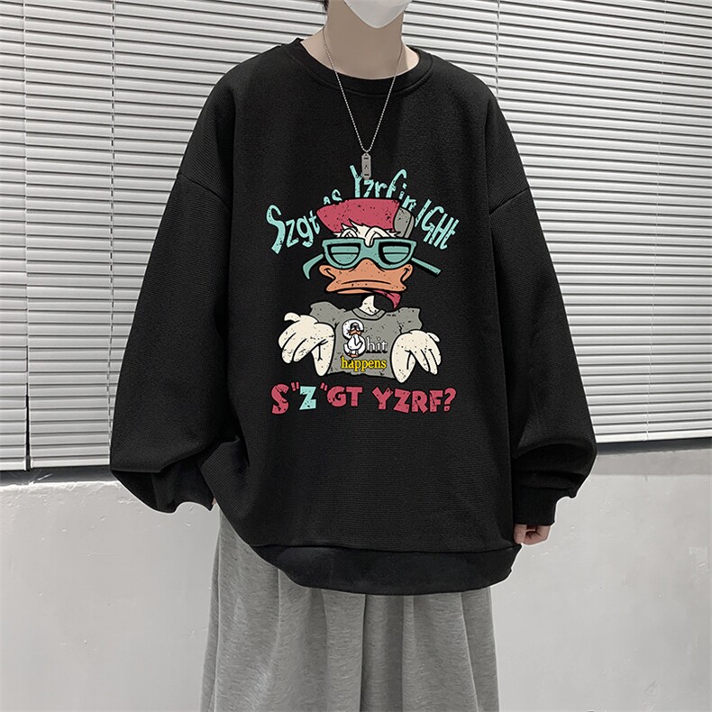 5XL华夫格卫衣男大码胖子圆领长袖t恤HW76380-P30加绒款-P40,男装T恤,电商A040