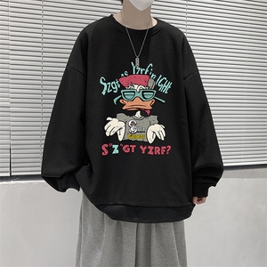 5XL华夫格卫衣男大码胖子圆领长袖t恤 HW76380-P30加绒款-P40图片
