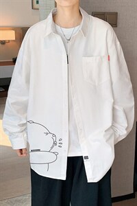 春季长袖衬衫男宽松港风衬衣男外套男CSCS281-P35图片