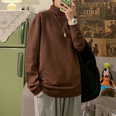 男高领打底衫纯色毛衣冬装潮青年双翻领针织衫大码A090MY02P55，男装针织衫/毛衣，电商A089-1