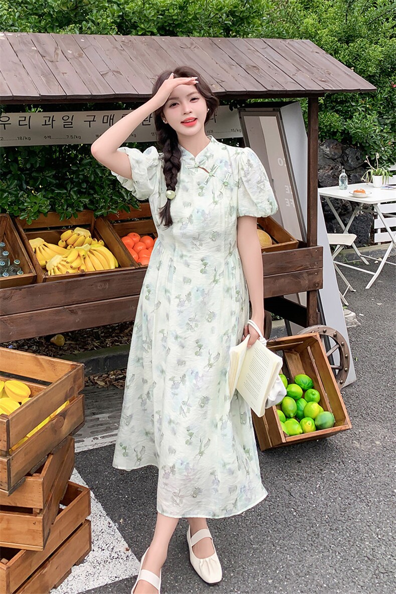 法式高腰A字碎花连衣裙女夏季2025新款爆款超好看高级感气质长裙,女装连衣裙,浙宝276（原081）