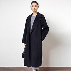 2025秋冬百搭时尚简约翻领长款保暖羊绒大衣，女装羊绒大衣，黛娇羊绒