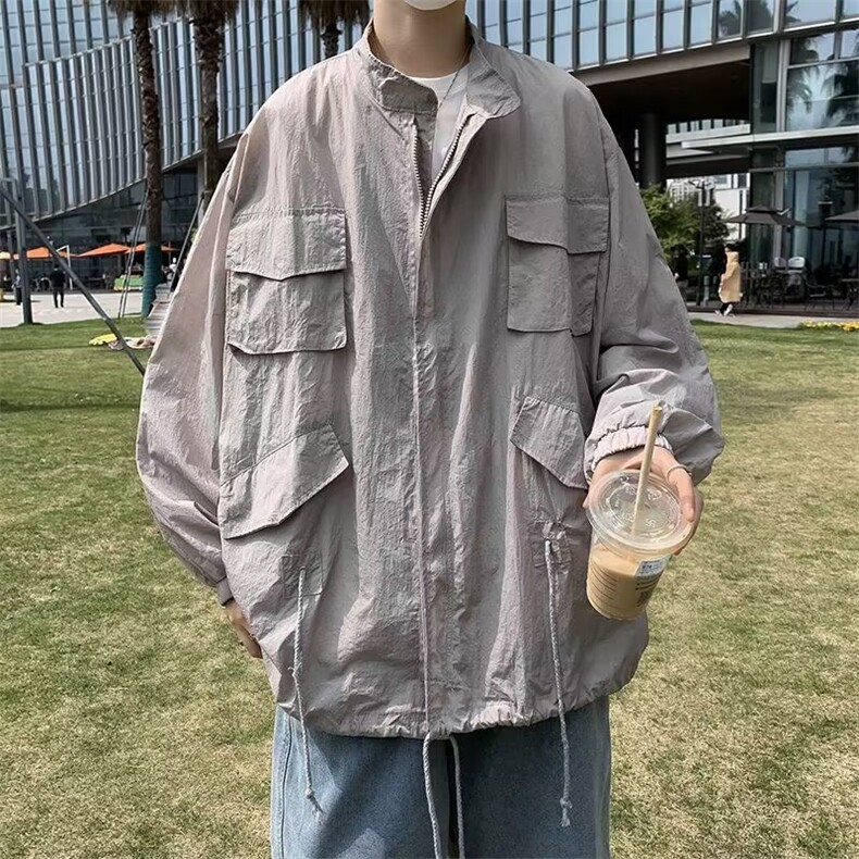 港风短袖衬衫男夏季潮牌痞帅气白色五分半袖上衣工装衬衣,男装衬衫,星座716-4