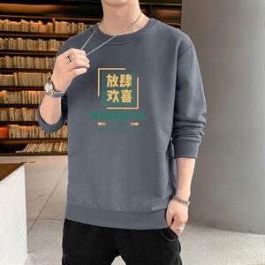 跑量卫衣男22秋季打底上衣潮流韩版宽松T恤时尚百搭长袖W161图片