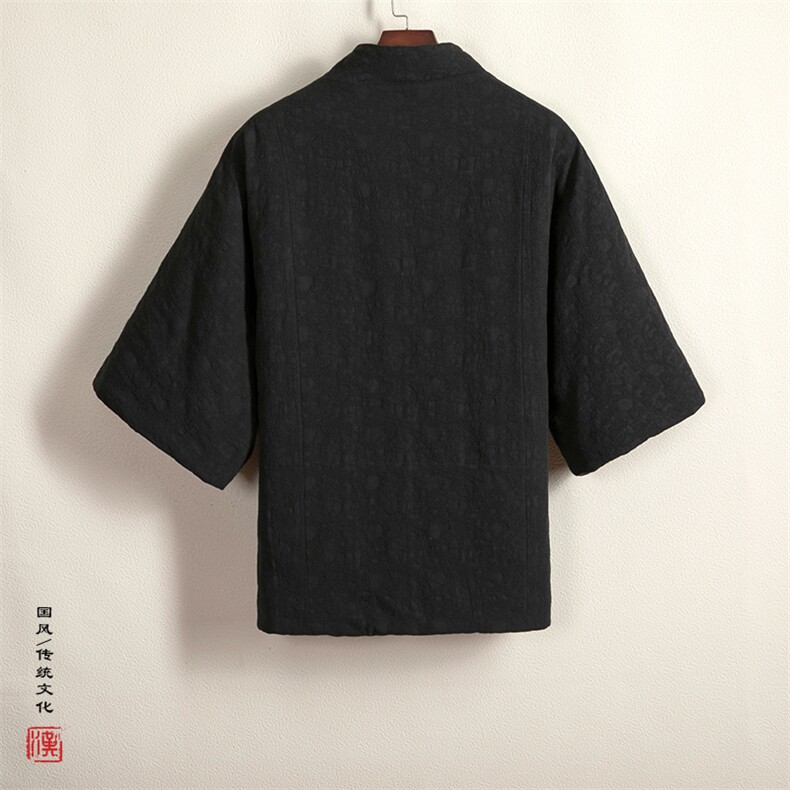 冬装新款风男装棉麻提花男士改良汉服棉衣外套HM03P145,男装棉衣,钱塘802
