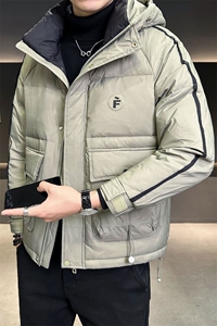 2024新款连帽羽绒服男冬季外套拼接B240-YR1891-P185图片