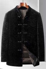 高端新中式唐装羽绒服男士风冬季中老年水貂绒羽绒服大衣外套，男装羽绒服，钱塘723