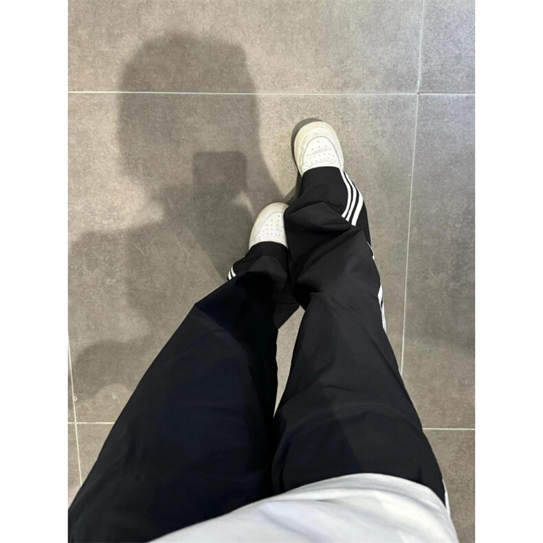 cleanfit美式三条杠织带休闲卫裤男生松弛感穿搭裤子弯刀直筒裤潮,男装工装外套,星座1007（原301D）