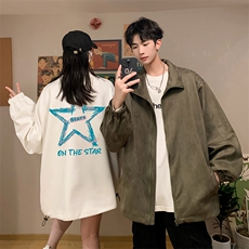 麂皮绒夹克男大码立领褂子外套JK85340-P68加绒款-P78，男装夹克，电商A040