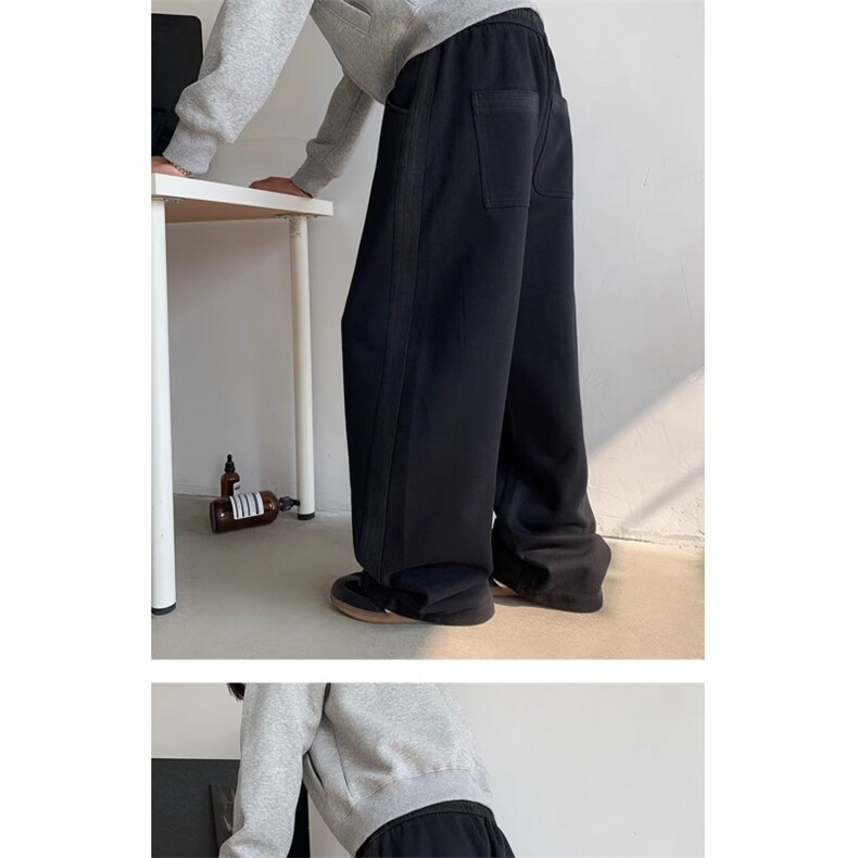 1506-1/KC711/P47灰色加绒弯刀卫裤男款冬休闲运动裤子阔腿长裤,男装休闲裤,星座1506-1