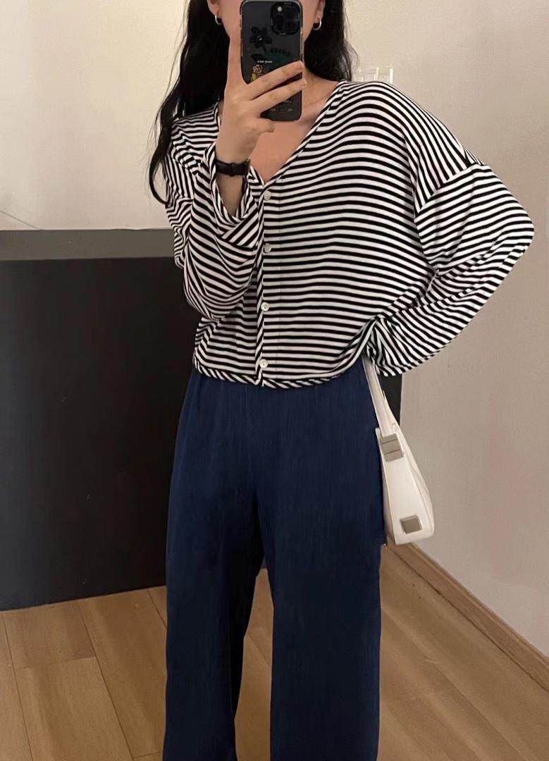 条纹开衫休闲牛仔裤，女装牛仔裤，Comfort Zone 舒适区