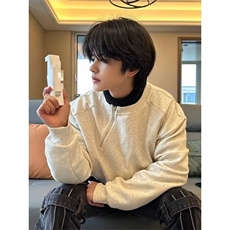 网络图现货美式秋冬款休闲百搭金属侧拉链纯色宽松卫衣JL501-P38，男装卫衣，星座715-7