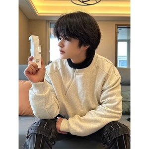 网络图现货 美式秋冬款休闲百搭金属侧拉链纯色宽松卫衣JL501-P38图片