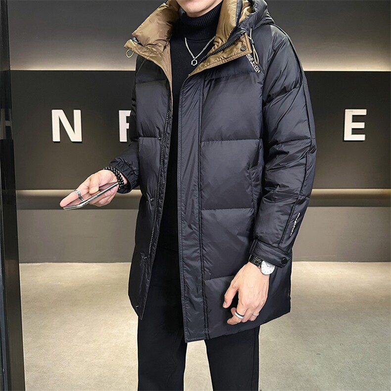 中长款男士羽绒服冬季2025新款连帽加厚防寒外套A313-8820-P215,男装羽绒服,电商A313