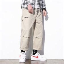 2021秋季新款日系大码男白墙宽松束脚松紧腰休闲长裤K262-P40，男装休闲裤，电商A001
