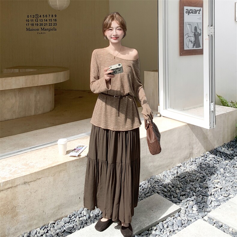 现货：秋装新款针织材质上衣＋半身裙套装2C135-8893P145K218,女装套装/套裙,2C135