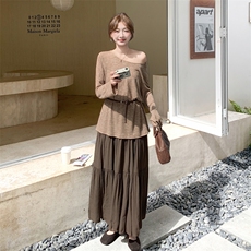 现货：秋装新款针织材质上衣＋半身裙套装2C135-8893P145K218，女装套装/套裙，2C135