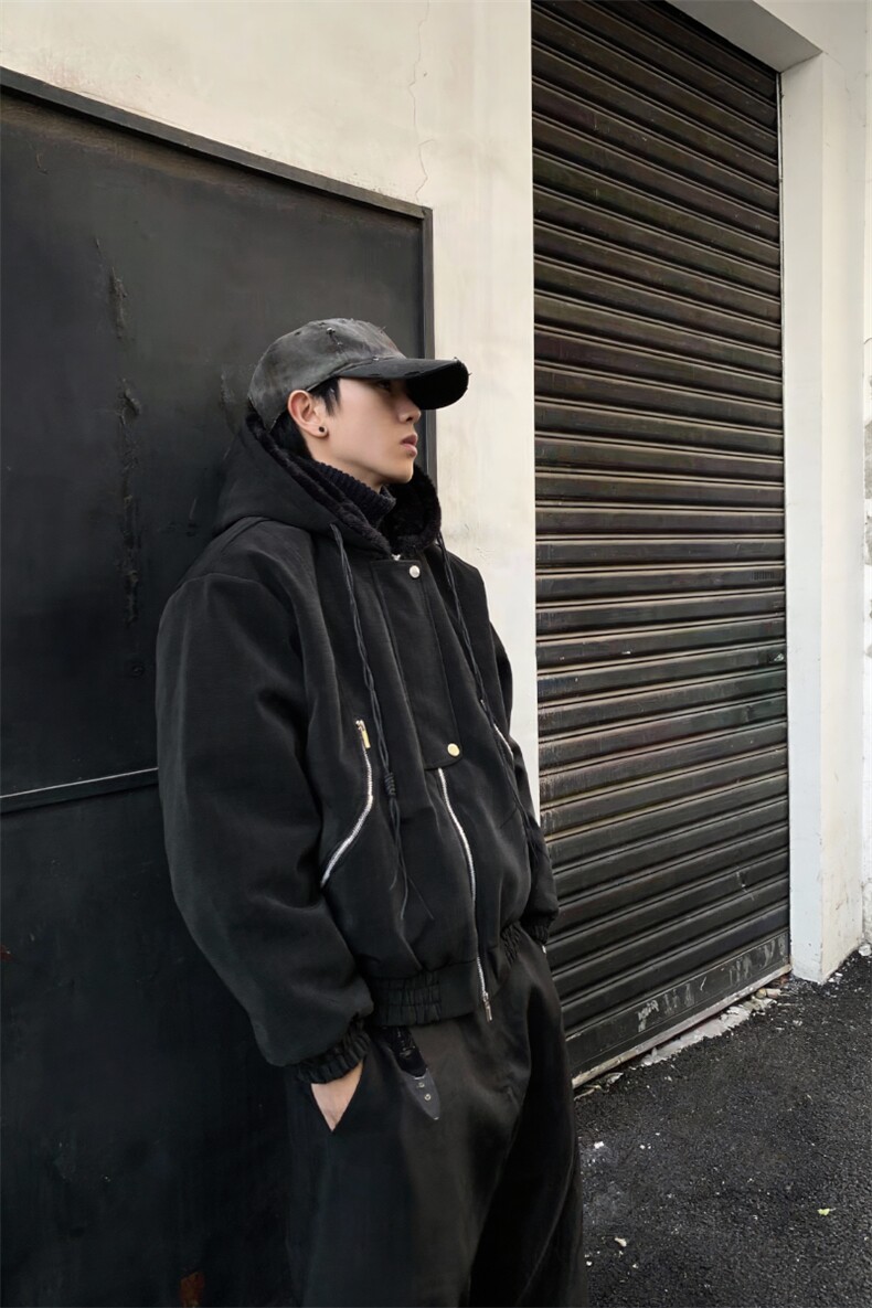 XZ514-2-25108-P110一体毛座山雕连帽棉服加厚保暖夹克冬季外套男,男装夹克,星座514-2(原B239)