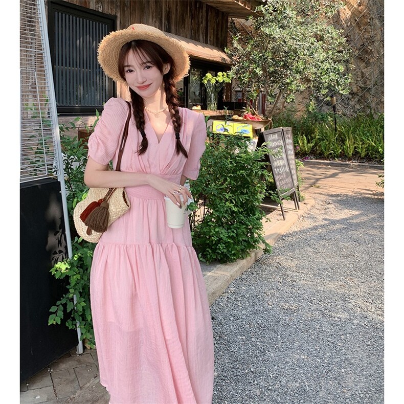 2023年夏季新款法式显瘦连衣裙款号3093*P135-K188,女装连衣裙,浙宝276（原081）