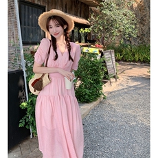 2023年夏季新款法式显瘦连衣裙款号3093*P135-K188，女装连衣裙，浙宝276（原081）