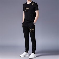 D951062021夏季新款高端商务高品质套装男韩版透气男装，男装套装，电商B360