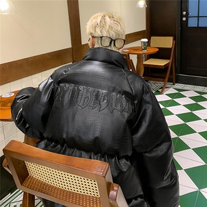 港风鳄鱼纹钢印字母设计棉衣男MY77093P120控168 抖音控198图片