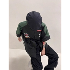 美式高街hiphop嘻哈赛车服短袖衬衫夏季潮牌机车POLO领短袖上衣，男装衬衫，星座506A