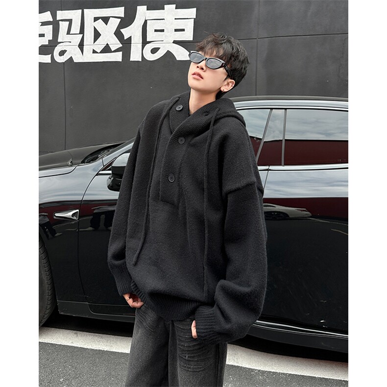 高品质连帽毛衣男士半开衫针织衫宽松情侣套头上衣潮MY0641-P78,男装针织衫/毛衣,星座308B-2